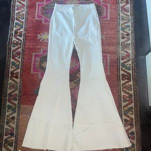 Free People Flare White Jeans Size 26R